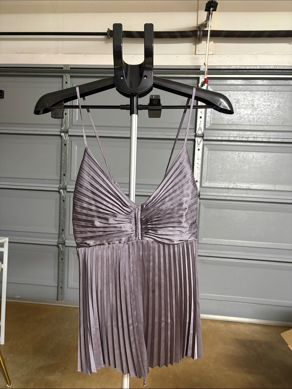 Banana Republic Lavender Gray Satin Spaghetti Strap Top